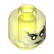 Lego hlava, průhledná neonově zelená (6116554)